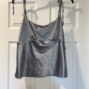 Topshop Blue/ Gray Satin Cami Top